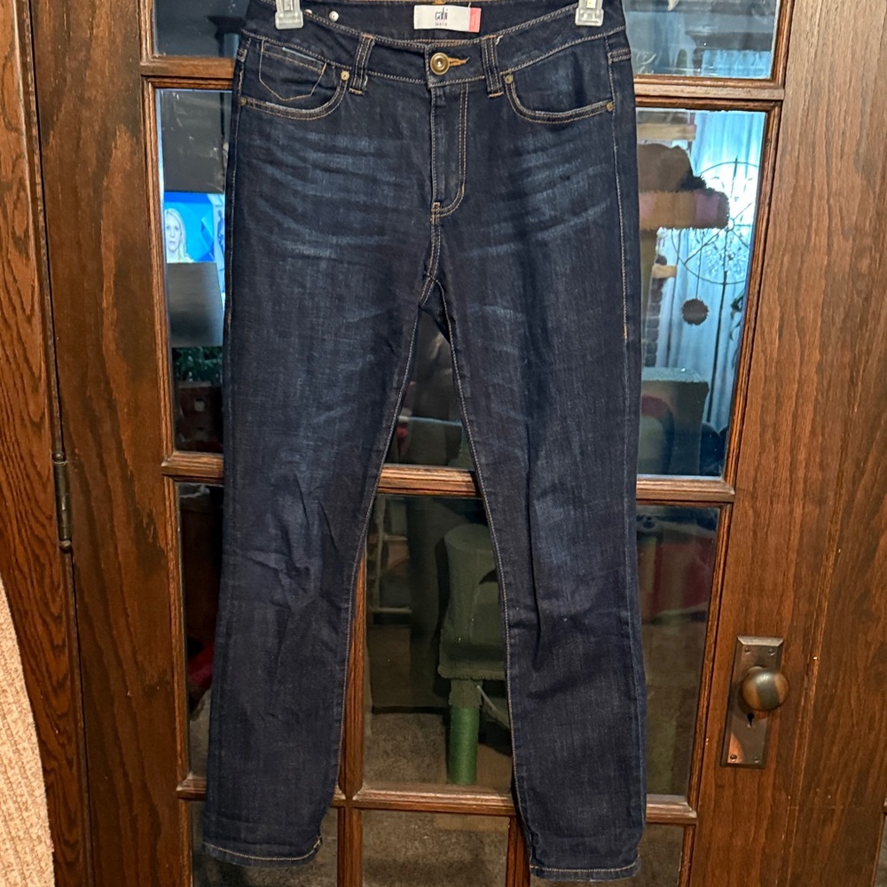Cabi High Straight Jeans Womens 4 Dark Wash Indigo Denim High‎ Rise Straight Leg